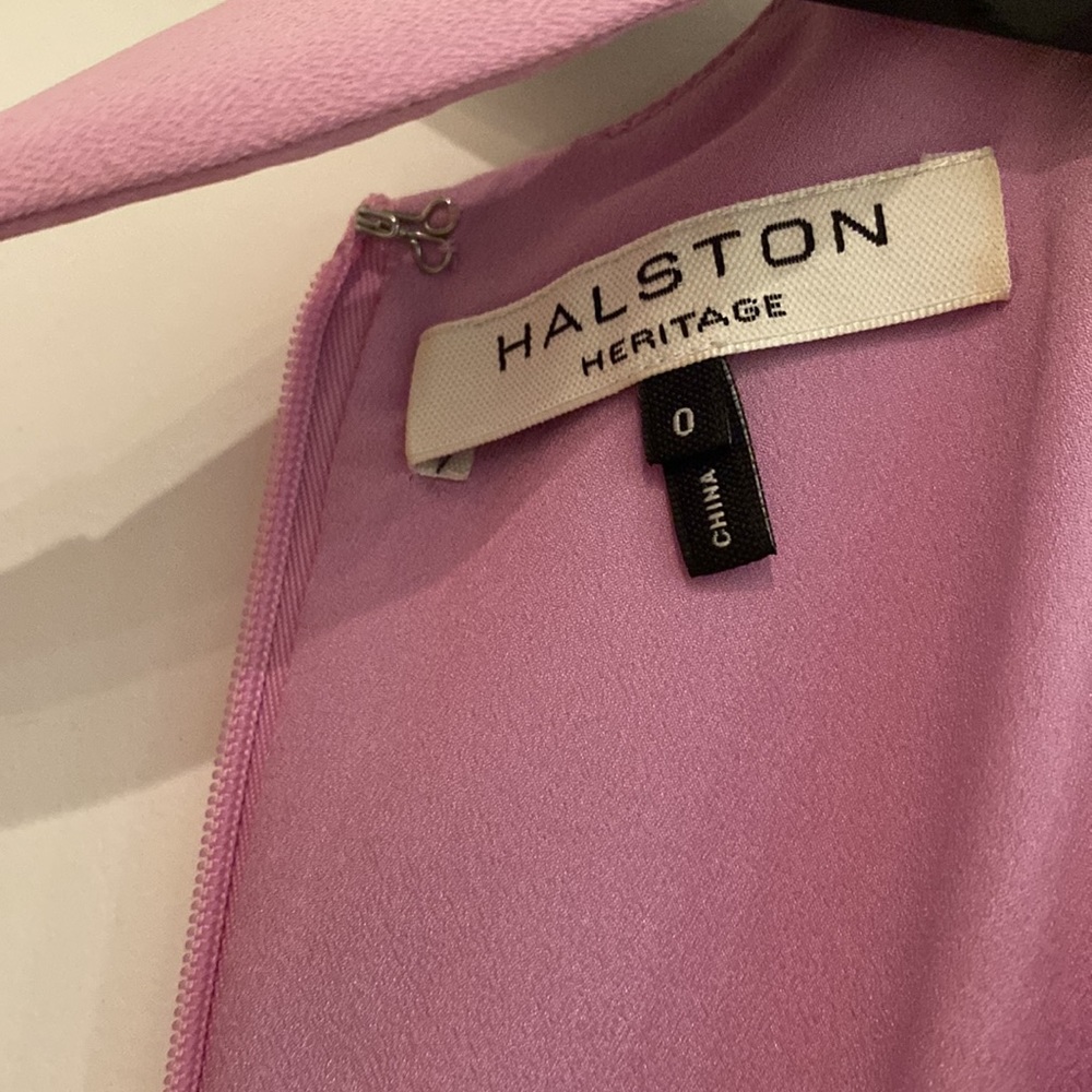 HALSTON HERITAGE Pleated Crepe Midi Dress - Picture 10 of 14